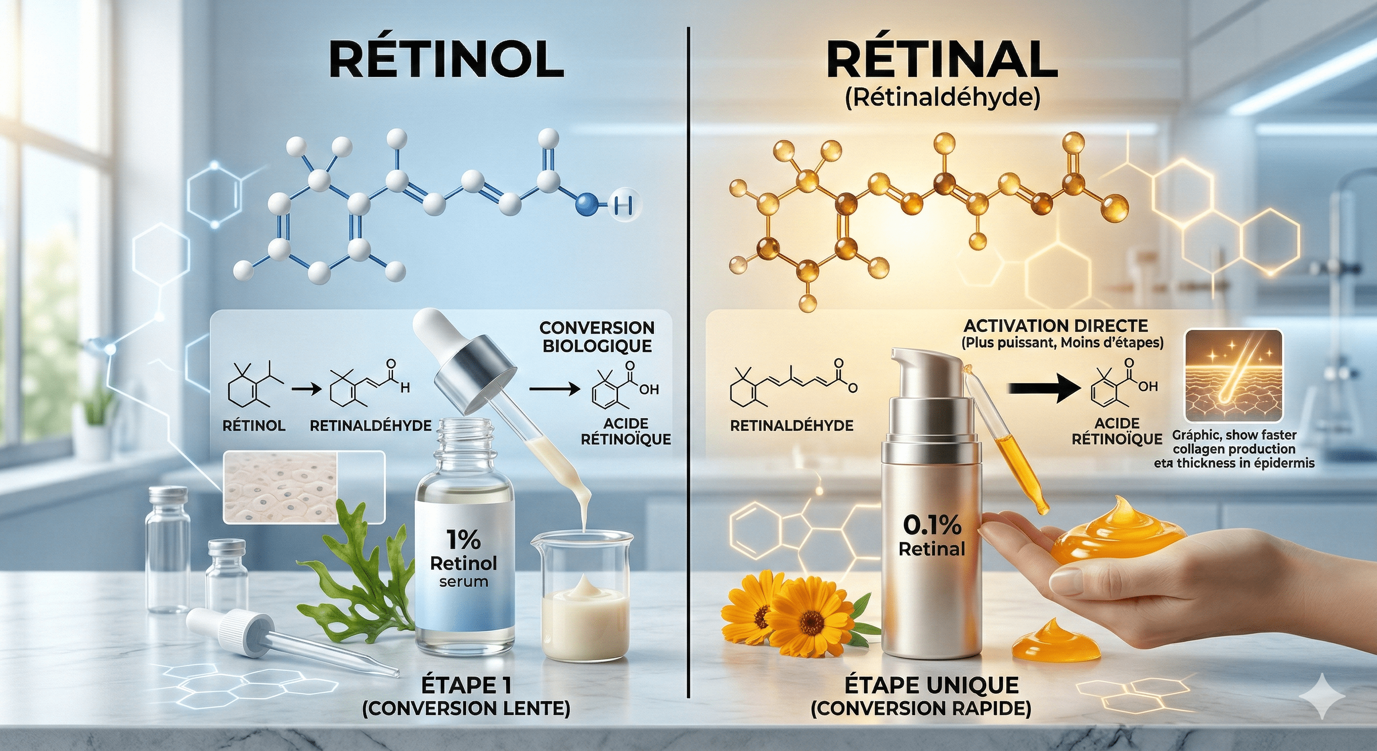 Rétinol vs. Rétinal : La science derrière la conversion cellulaire - My beauty
